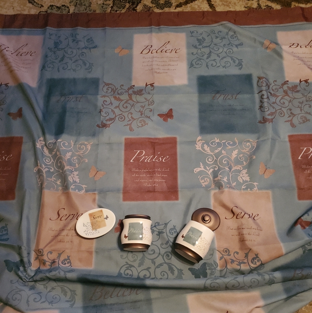 Mainstays Butterfly blessings shower curtain set